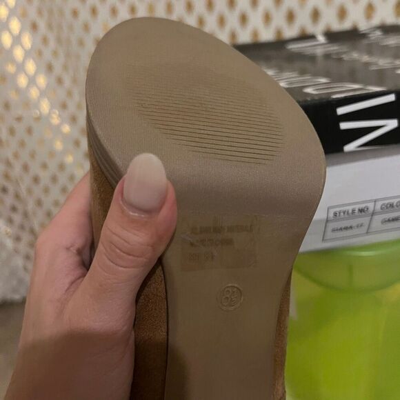 Platform heel boots camel size 8.5 - Picture 6 of 6